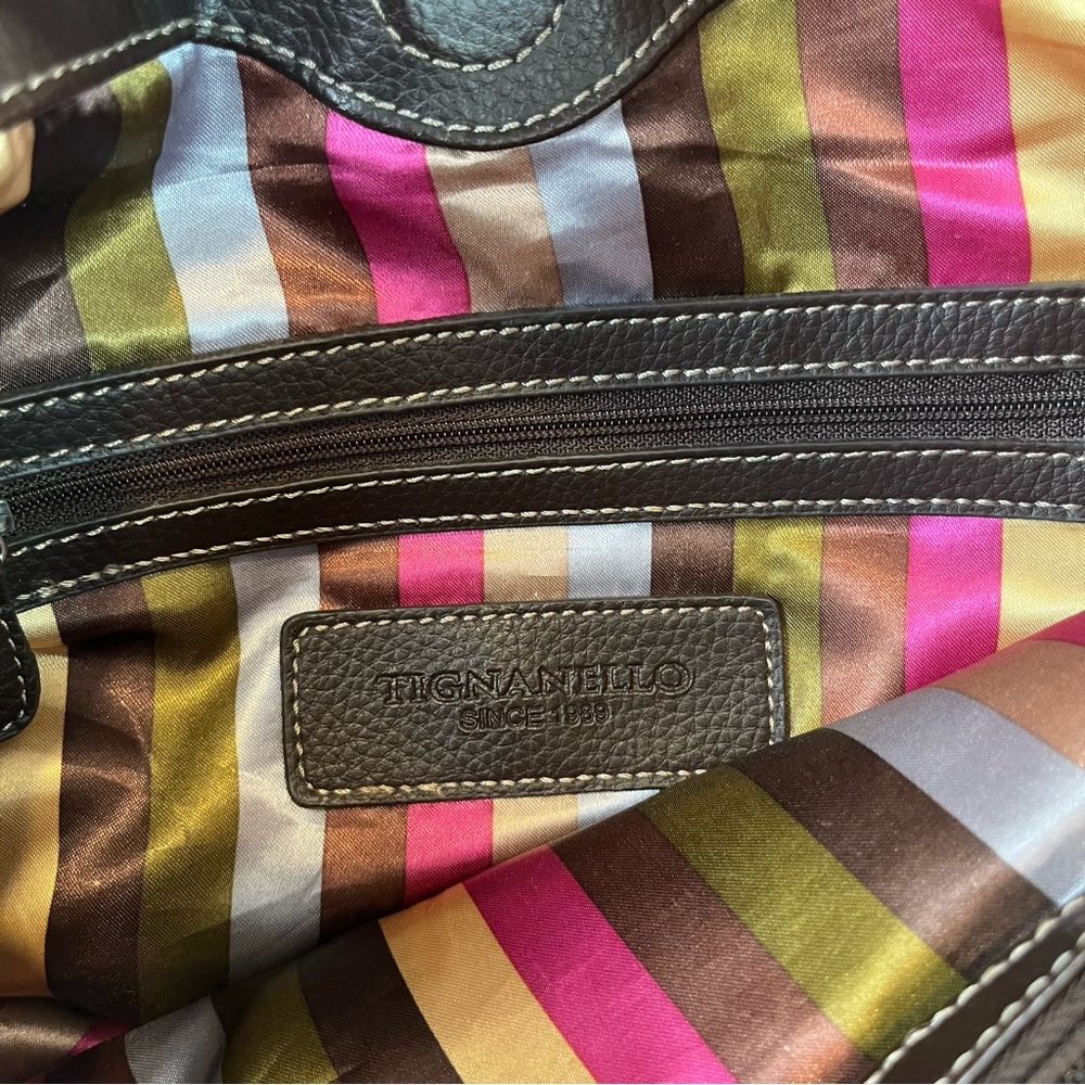 Tignanello Metallic Leather Two-Tone Hobo Bag in - Picture 13 of 13